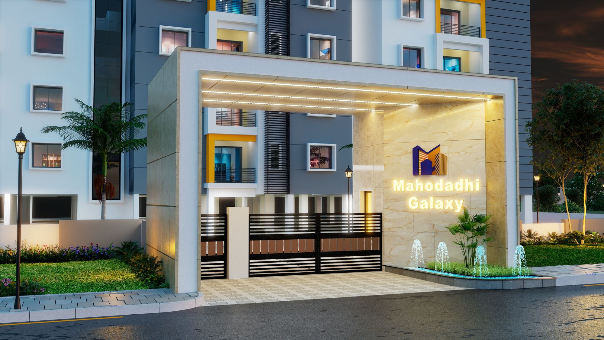 Entrance gate of a Mahodadhi Homes residential project in Bhubaneswar